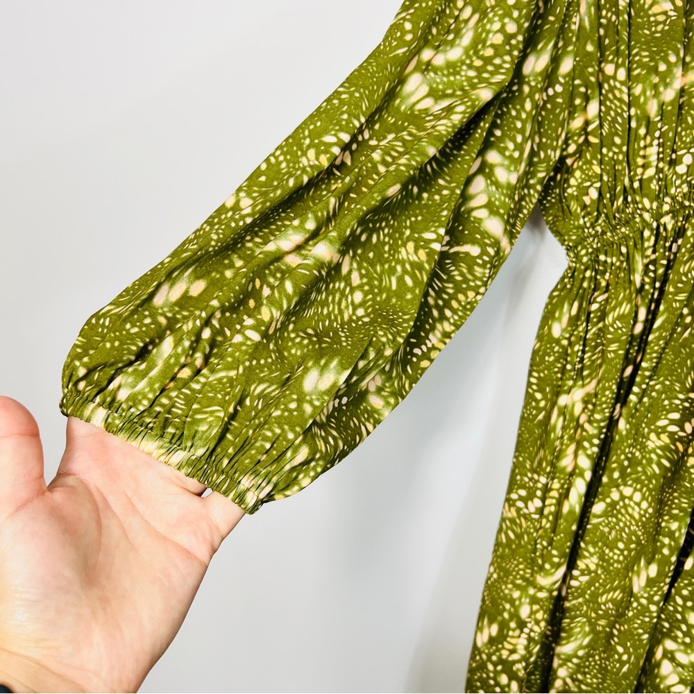 ICHI Green Oversized Boho Abstract Print Dress | Size 36 EU US 6 - Picture 5 of 14